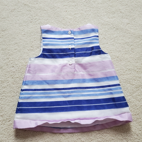 Janie and Jack Baby Girls' Purple and Blue Striped Bow Top sz12-18m - Picture 7 of 11